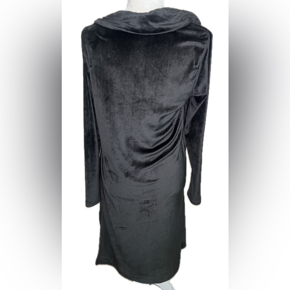 Bobi Revolve Soft Black Velour Velvet Long Duster Robe Cardigan Pockets S Small - Picture 3 of 8
